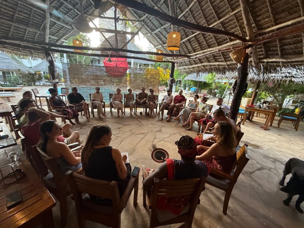 Cerc de împărtășire la retreatul de iboga, Zanzibar